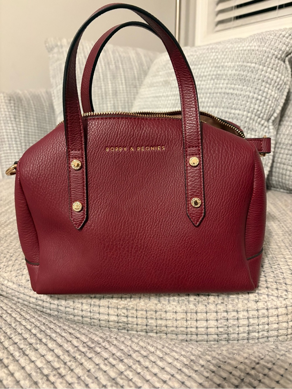 Poppy & Peonies Berry vegan  Leather Out and About Satchel
